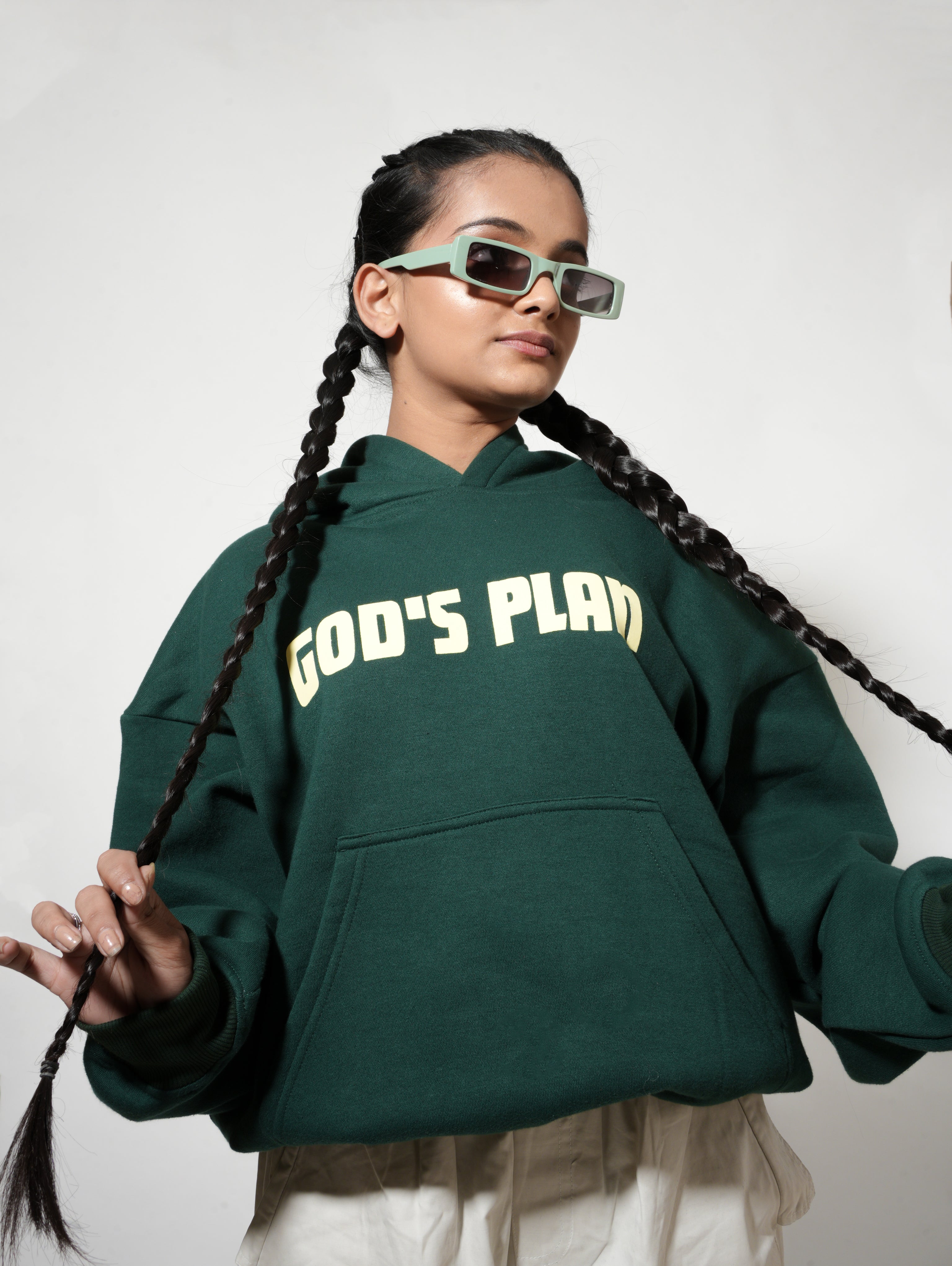Half-Green Zipper Hoodie