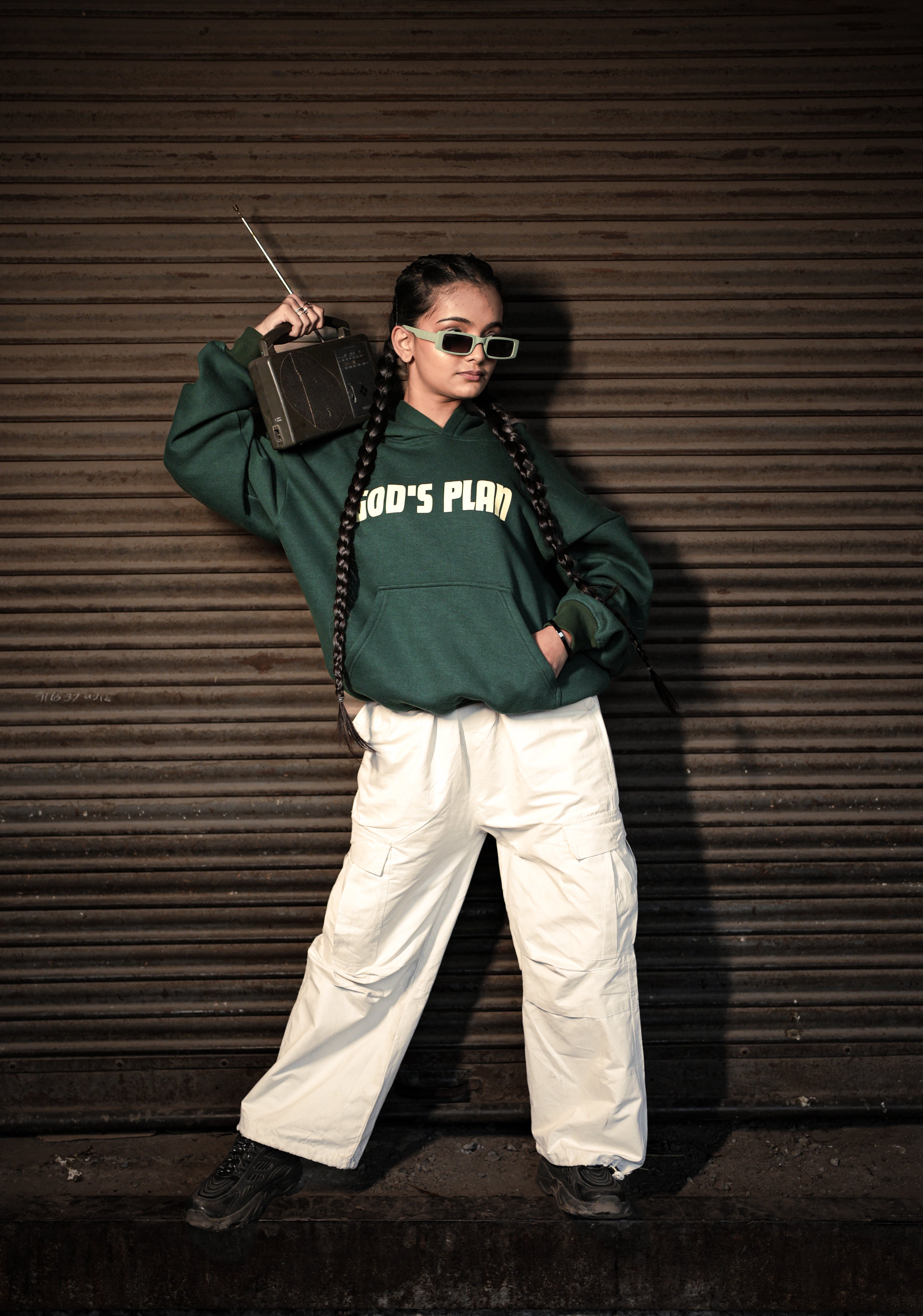Half-Green Zipper Hoodie