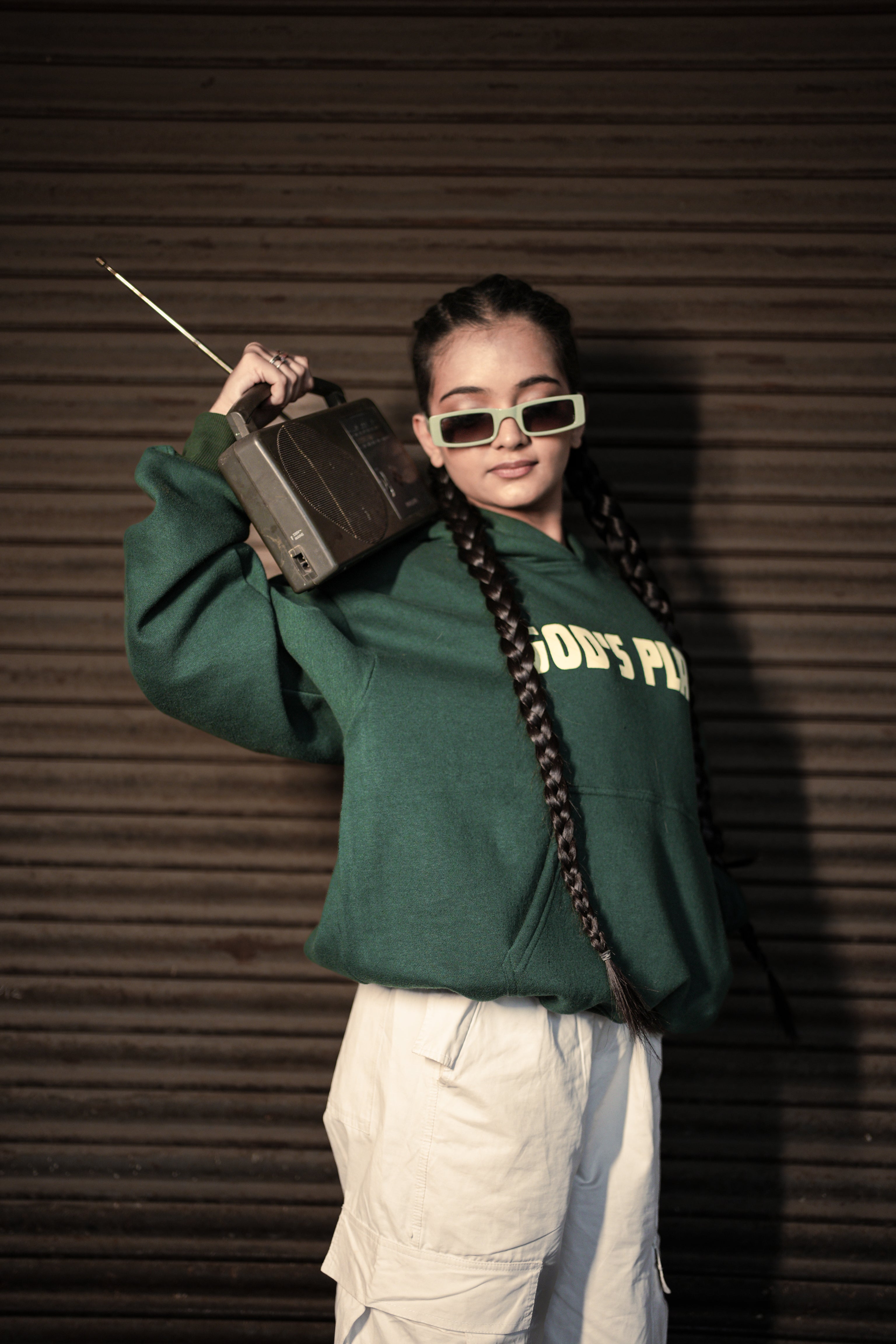 Half-Green Zipper Hoodie
