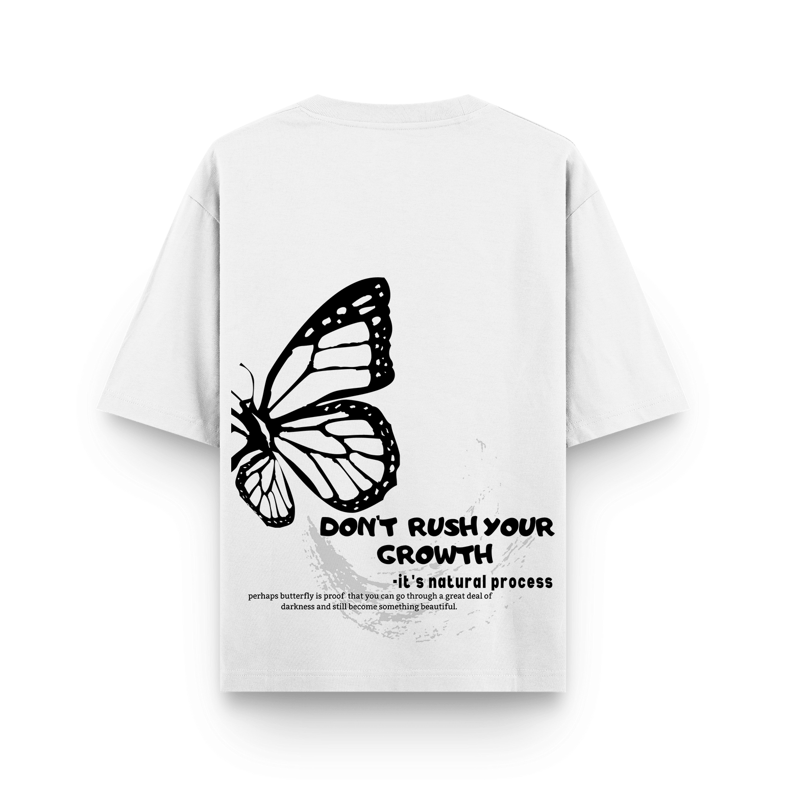 White T-Shirt with Butterfly Print