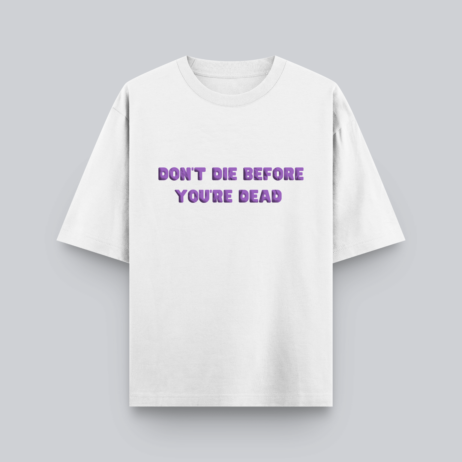 Bold Skull Graphic White T-Shirt with Puff Print