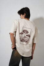 Beige Oversized Tee with Minimal Design