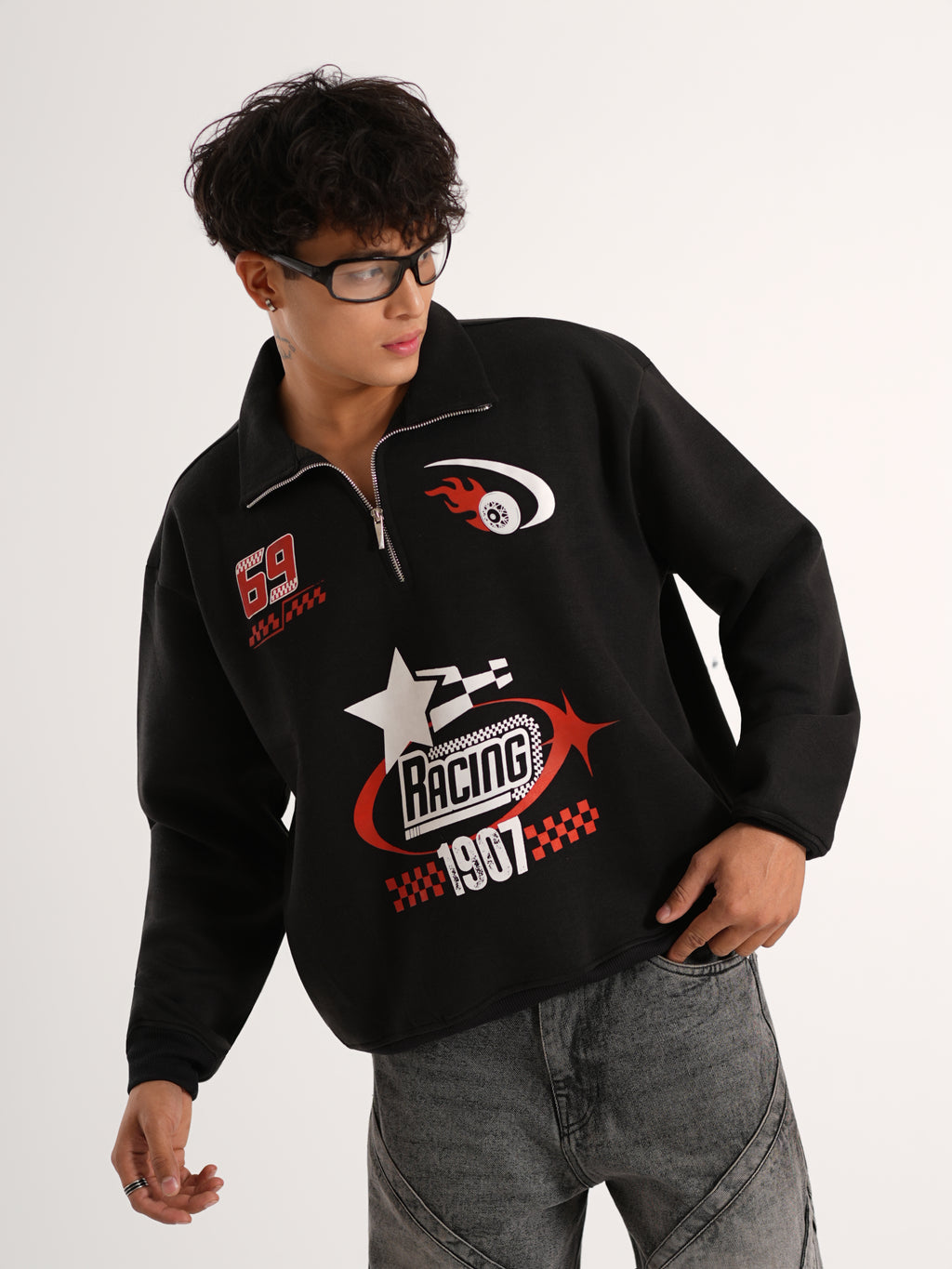 Unisex Half-Zipper Hoodie