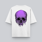 Bold Skull Graphic White T-Shirt with Puff Print